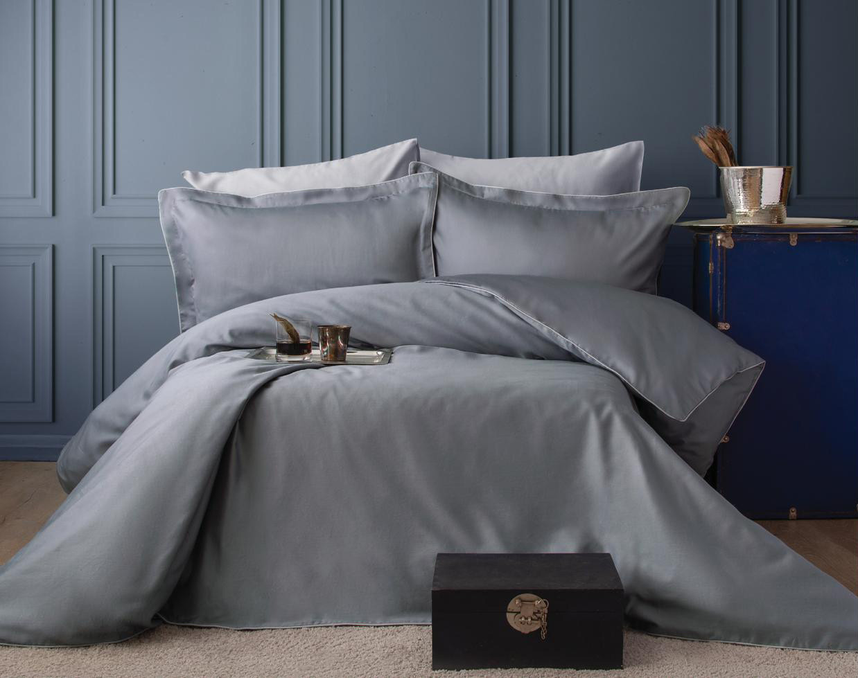 Постельное белье Pupilla Exclusive Satin 200 х 220 см Lara Antrasit, фото 1