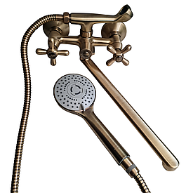 Латунний змішувач для ванної з душем HAIBA Dominox 140 BRONZE в бронзовому кольорі