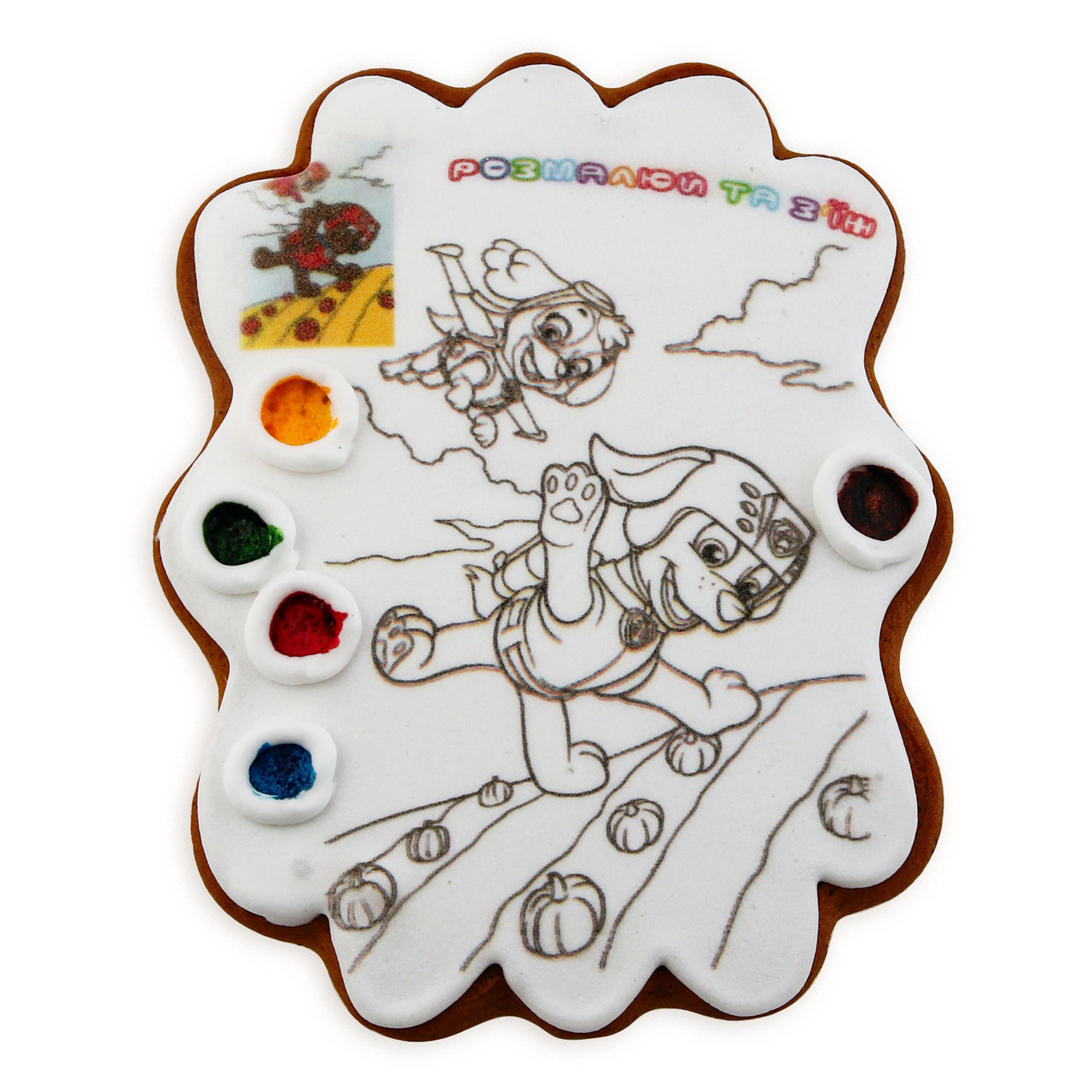 Пряник розмальовка Крафт Печиво Paw Patrol №2 85г, фото 1