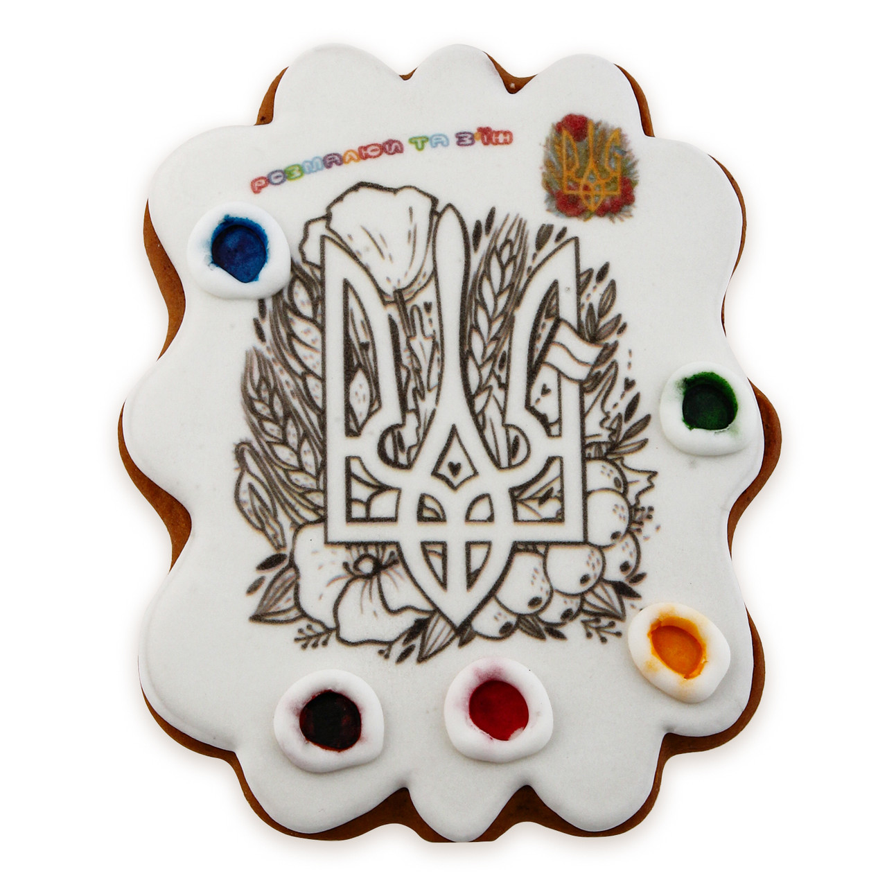 Пряник розмальовка Крафт Печиво Герб України 85г, фото 1