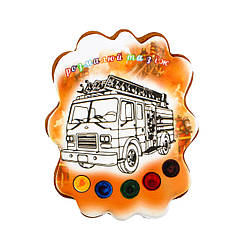 Пряник розмальовка з підкладкою Крафт Печиво Пожежна машина 85г