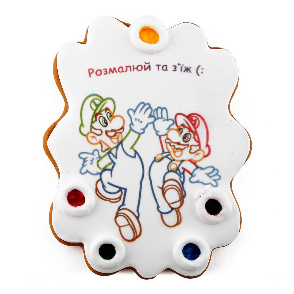 Пряник розмальовка COLOR Крафт Печиво Брати Маріо 85г, фото 1
