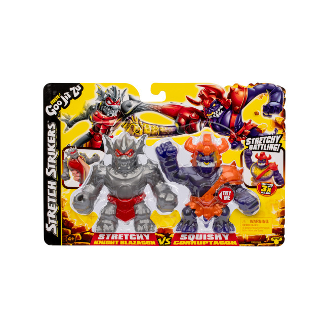 Goo Jit Zu Stretch Strikers Гуджитсу Стретч-тягучка ігрові фігурки Блейзагон та Коруптагон, фото 1