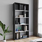 Стелаж для книг із ламінованого ДСП на 5 рівнів Відкрита книжкова полиця вітрина декоративна 178 см, фото 10