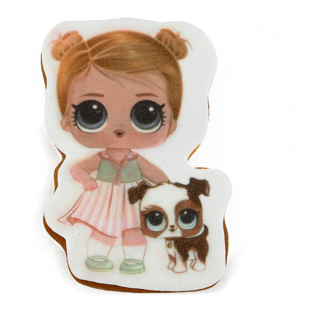 Пряник з принтом Крафт Печиво Лялька L.O.L №3 45г, фото 1