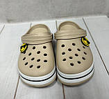 Дитячі сабо крокси crocs Luck line 31 бежеві, фото 4