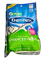 Флос-зубочистки тройная очистка DenTek 75 шт