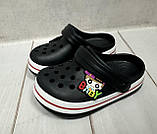 Дитячі сабо крокси crocs Luck line 24-28 чорні, фото 3