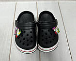 Дитячі сабо крокси crocs Luck line 24-28 чорні, фото 4