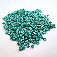 Бісер китайський Finding Розмір 2 мм металізований Бірюзовий Упаковка 50 грам