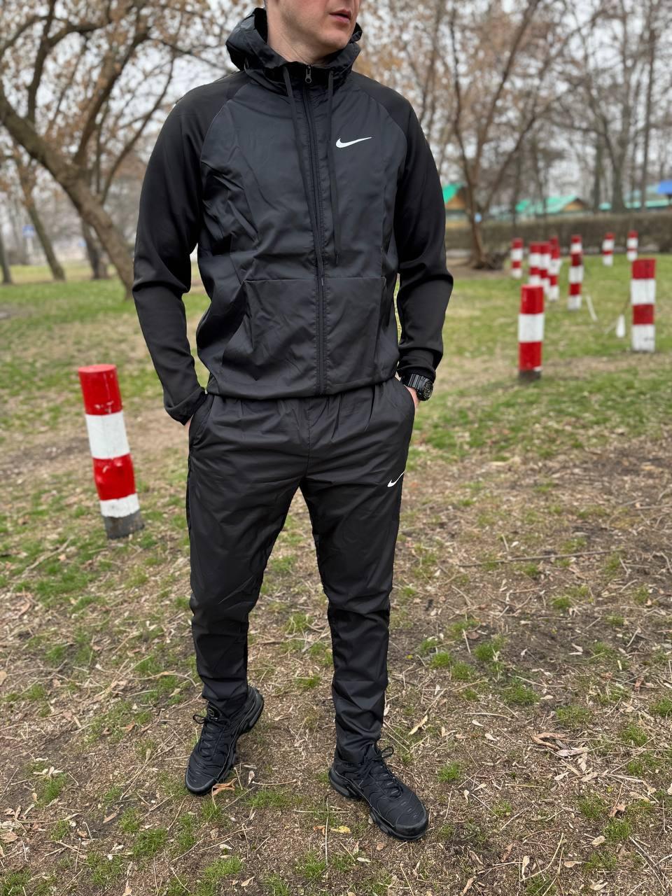 Куртка штани Nike чорний спортивний костюм чоловічий найк весняний осінній