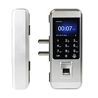 Замок біометричний автономний на скляні двері Trinix TRL-3304BG зі зчитувачем відбитків пальців і карт EM-Marine