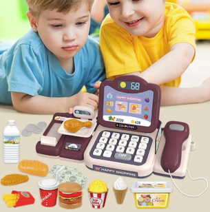 Дитячий касовий апарат, магазинчик "Cash Register" 689-35, Іграшкова каса кольорова, фото 3