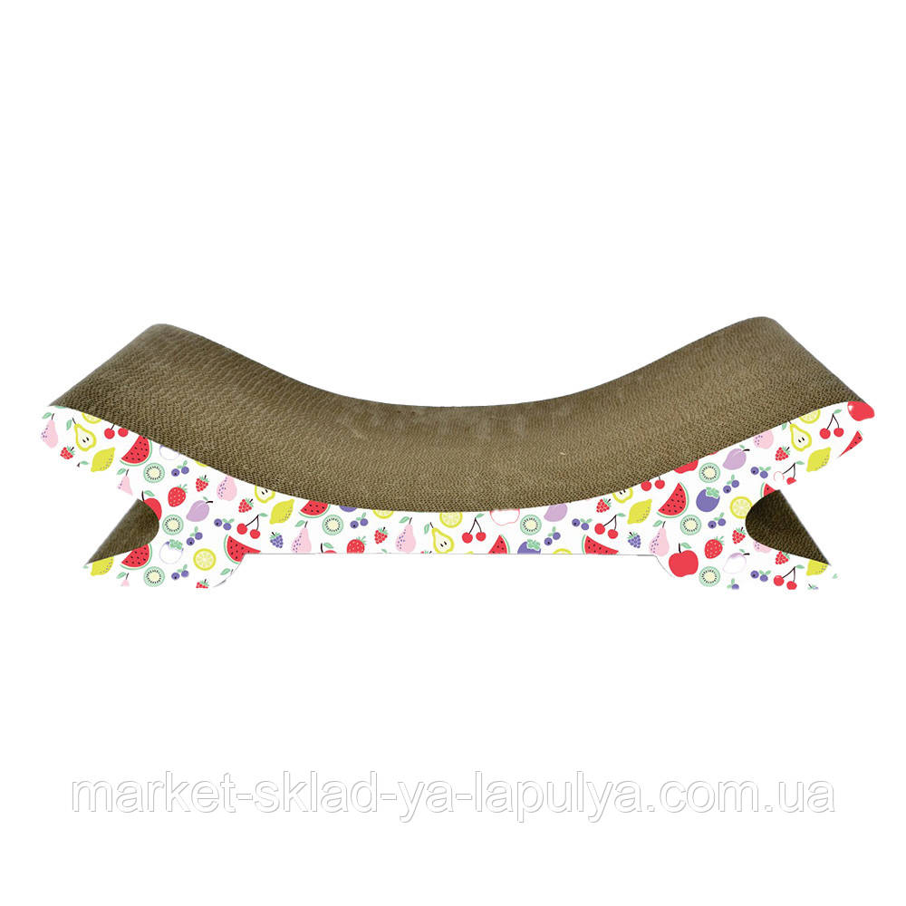 Драпак-лежанка Agility для котів з гофрокартону ,у вигляді шезлонгу на підставці 67x23x18 см, фото 1