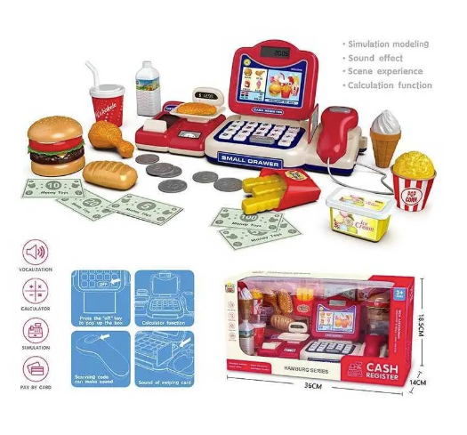 Дитячий касовий апарат, магазинчик "Cash Register" 689-36, Іграшкова каса кольорова