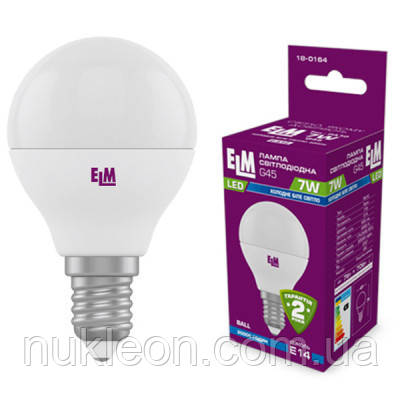 Популярний! Лампочка ELM D45 7W PA10S E14 4000K (18-0164.) - Краща якість тільки на Nukleon.com.ua, фото 1