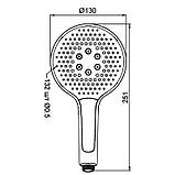 Лійка для душу кнопкова Koer KP-0401-01 CHROME 3 функції (Колір хром), фото 3