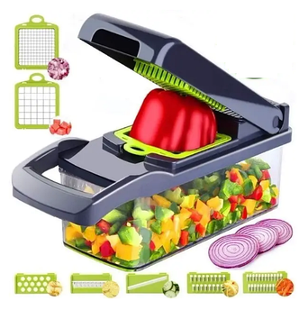 Багатофункціональна овочерізка Veggie Slicer 14в1 Ручний комбайн для нарізування та шаткування овочів