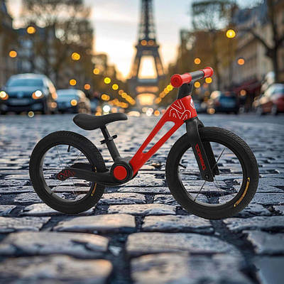 Перший велосипед дитині двоколісний біговел велобайк без педалей надувні колеса складана нейлонова рама