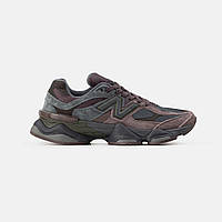 Бордові замшеві жіночі кросівки New Balance 9060 Truffle Rich Earth Демісезонні Нью Беланс 9060