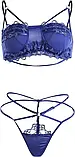 Жіночий комплект білизни із двох предметів трусики та бюстгальтер у синьому кольорі, фото 3