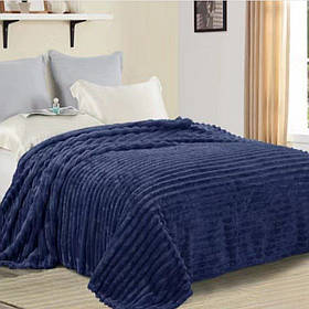 Плед Шарпей Преміум синій 160х210 із мікрофібри Велсофт полуторне покривало