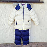 Комбінезон ЗИМА дитячий бежева куртка+сині штани