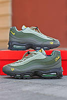 Оливкові замшеві чоловічі кросівки Nike Air Max 95 SP Corteiz Gutta Green Демісезонні Найк Аїр Макс 95