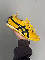 Жовті шкіряні жіночі кросівки Asics Onitsuka Tiger Mexico 66 'Kill Bill' Демісезонні кеди Асікс Тайгер