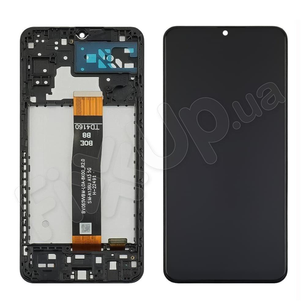 Дисплей для Samsung A136B Galaxy A13 5G 2021, з тачскрином і рамкою в зборі, колір чорний, IPS