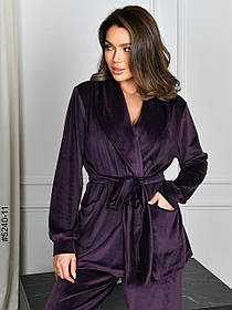 5240-11 Костюм домашній жіночий велюр (3 од: 42-44,46-48,50-52)