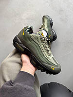 Зелені шкіряні чоловічі кросівки Nike Air Max 95 SP Corteiz Gutta Green / Демісезонні Найк Аір Макс 95