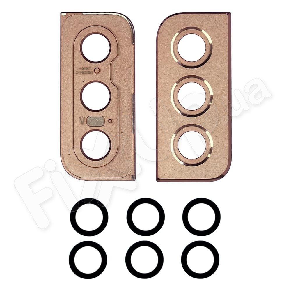 Скло камери для Samsung G991 Galaxy S21 2021, з рамкою, колір рожевий, 3 шт.