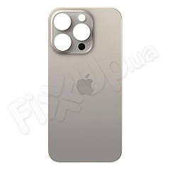Задня кришка для iPhone 15 Pro, колір титан, з великим отвором під камеру