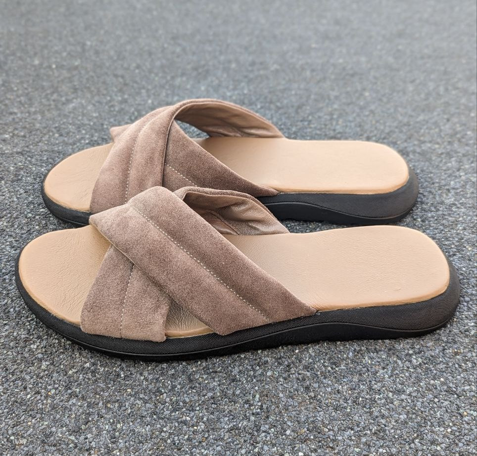 STTOPA Розміри 43,44. Шльопанці великих розмірів шкіряні. 111-4045 Бежеві, фото 1