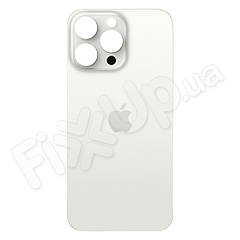 Задня кришка для iPhone 15 Pro Max, колір білий, з великим отвором під камеру