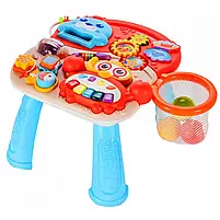 Каталка-ходунки HB 0008 AB стіл розмір 33-37-24 см., 2 кольори, музика, світло, на батарейках, в коробці 68-39-11 см., фото 10