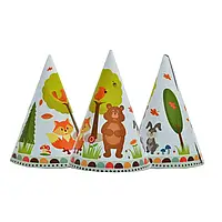 Набір ковпаків святкових Лісові звірі 15см 5шт