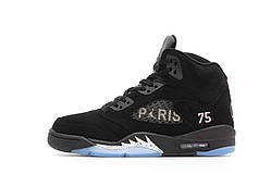 Чорні замшеві чоловічі кросівки Nike Air Jordan 5 Paris 75 Найк аїр Джордан 5