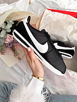 Чорні замшеві чоловічі кросівки Nike Cortez Black White  Демісезонні кеди Найк Кортез