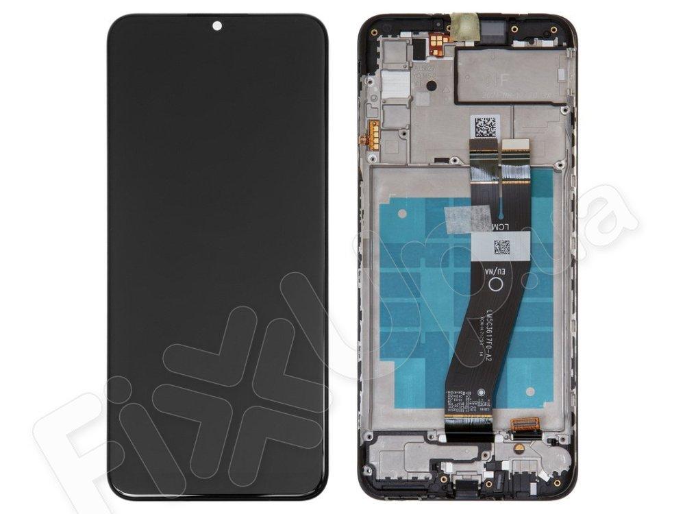 Дисплей для Samsung A037 Galaxy A03s 2021 (GH83-06693A) 160,5 мм, з тачскрином і рамкою в зборі, колір чорний,