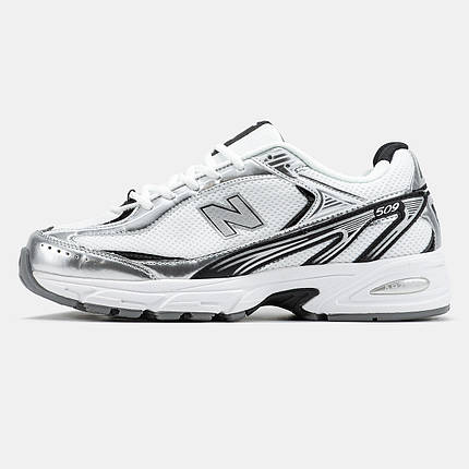 Кросівки New Balance 509 White Silver Black / Нью Беланс 509 Білі із Сріблястим та Чорним, фото 1