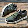Чоловічі шкіряні кеди (натуральна шкіра) хакі демісезонні, чоловіче взуття весна осінь, розмір 40 41 42 43 44 45, фото 4