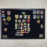 Стенд для шевронів у рамці — патч-панель у рамці, патч-борд, панель для шевронів, рамка для нашивок, фото 3