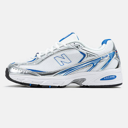Чоловічі Кросівки New Balance 509 White Silver Blue / Нью Беланс 509 Білі з Срібним та Синім, фото 1