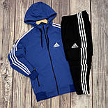 Спортивний костюм чоловічий весна осінь Adidas Адідас трикотаж чорний (зіпка+штани)  Живе фото. Чоловічий костюм модний, фото 4