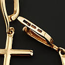 Срібні позолочені сережки підвіски хрестики на англійській застібці, фото 10