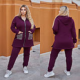 Теплий жіночий трикотажний прогулянковий костюм великих розмірів із подовженою кофтою (р.48-62). Арт-2162/42, фото 2