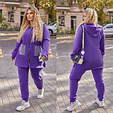 Теплий жіночий трикотажний прогулянковий костюм великих розмірів із подовженою кофтою (р.48-62). Арт-2162/42, фото 4