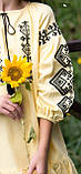 Сукня льон жовтий колір модельне пошиття з вишивкою ріст від 116 до 158, фото 4